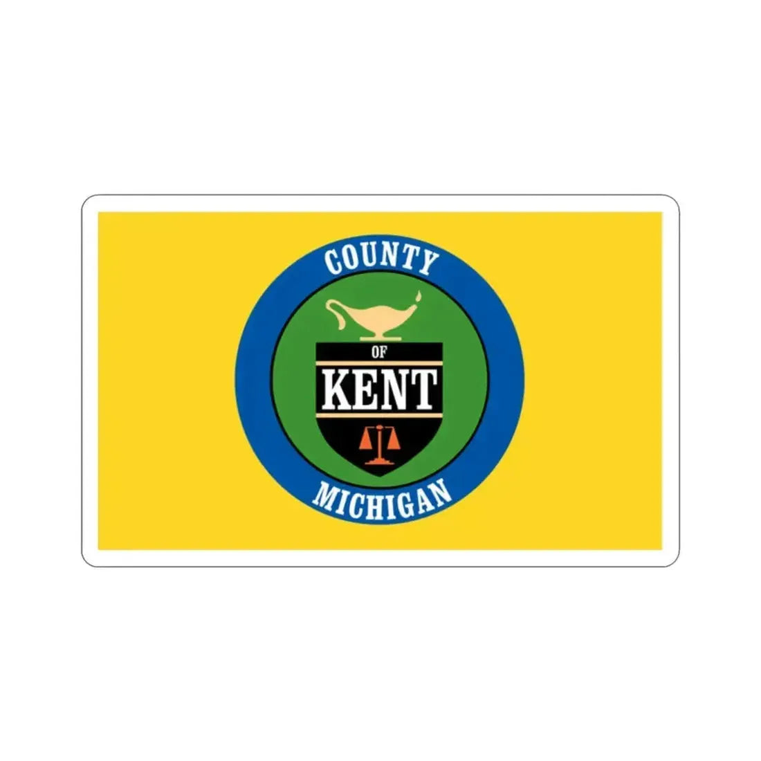 Flag of Kent County Michigan STICKER Vinyl Die-Cut Decal - The Sticker Space