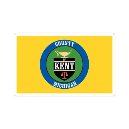 Flag of Kent County Michigan (United States) STICKER Vinyl Kiss-Cut Decal 2 Inch White - The Sticker Space
