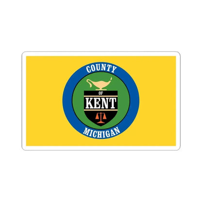 Flag of Kent County Michigan (United States) STICKER Vinyl Kiss-Cut Decal 6 Inch White - The Sticker Space