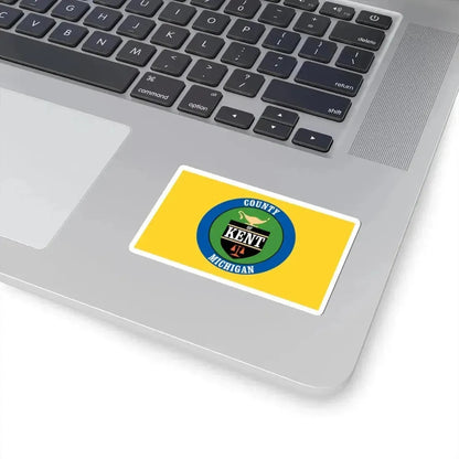 Flag of Kent County Michigan (United States) STICKER Vinyl Kiss-Cut Decal - The Sticker Space