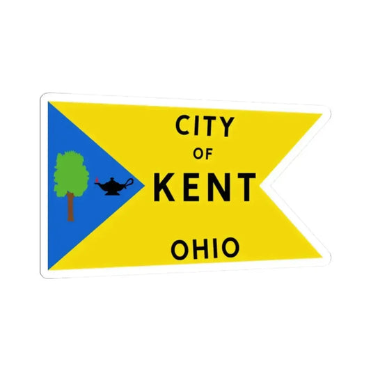 Flag of Kent Ohio 1975-2023 (United States) STICKER Vinyl Kiss-Cut Decal 2 Inch White - The Sticker Space