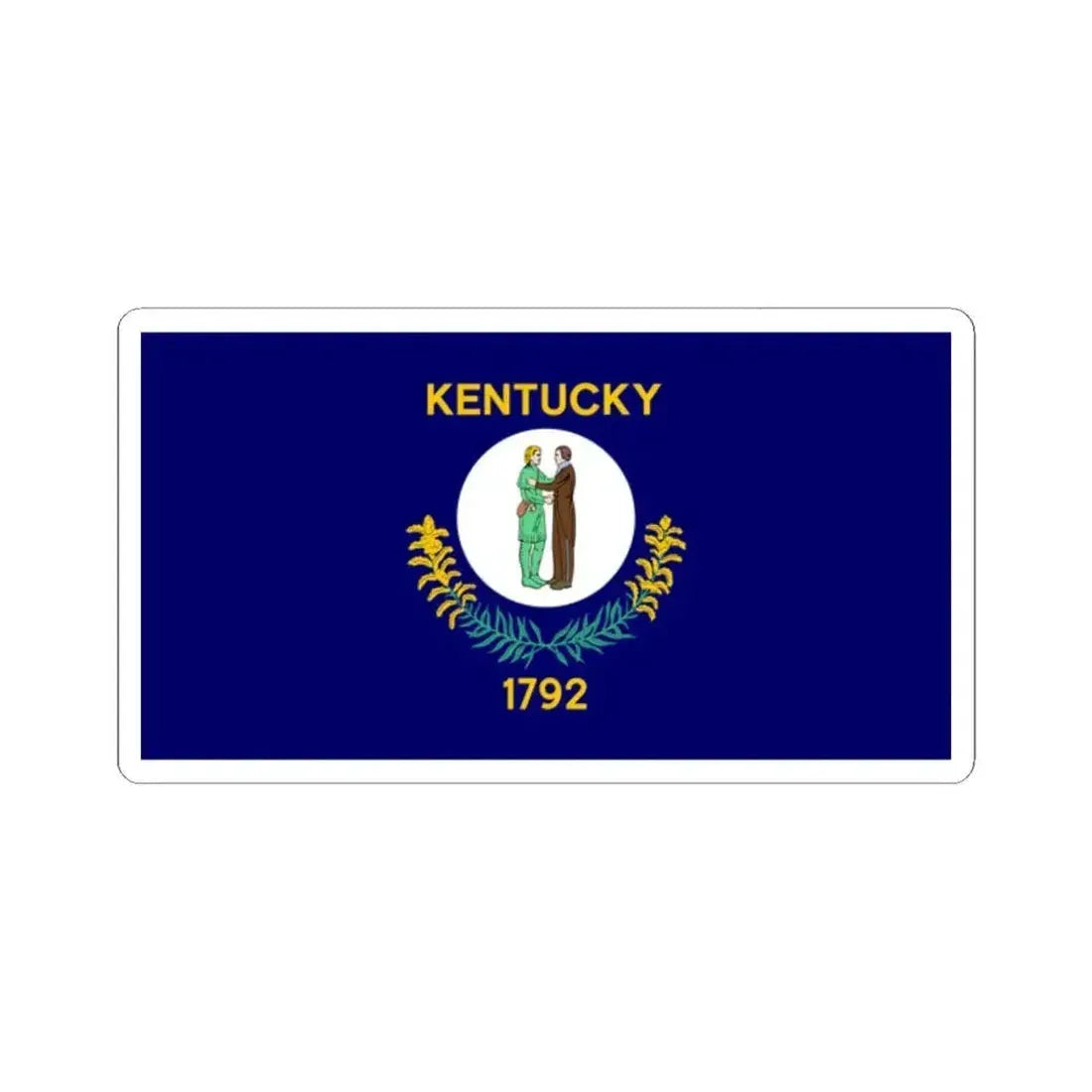Flag of Kentucky 1918-1963 (United States) STICKER Vinyl Kiss-Cut Decal 2 Inch White - The Sticker Space