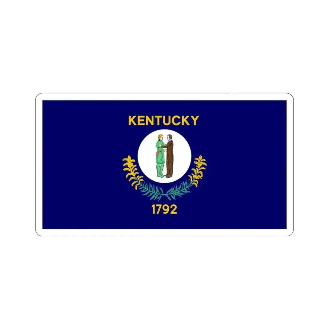 Flag of Kentucky 1918-1963 (United States) STICKER Vinyl Kiss-Cut Decal 3 Inch White - The Sticker Space