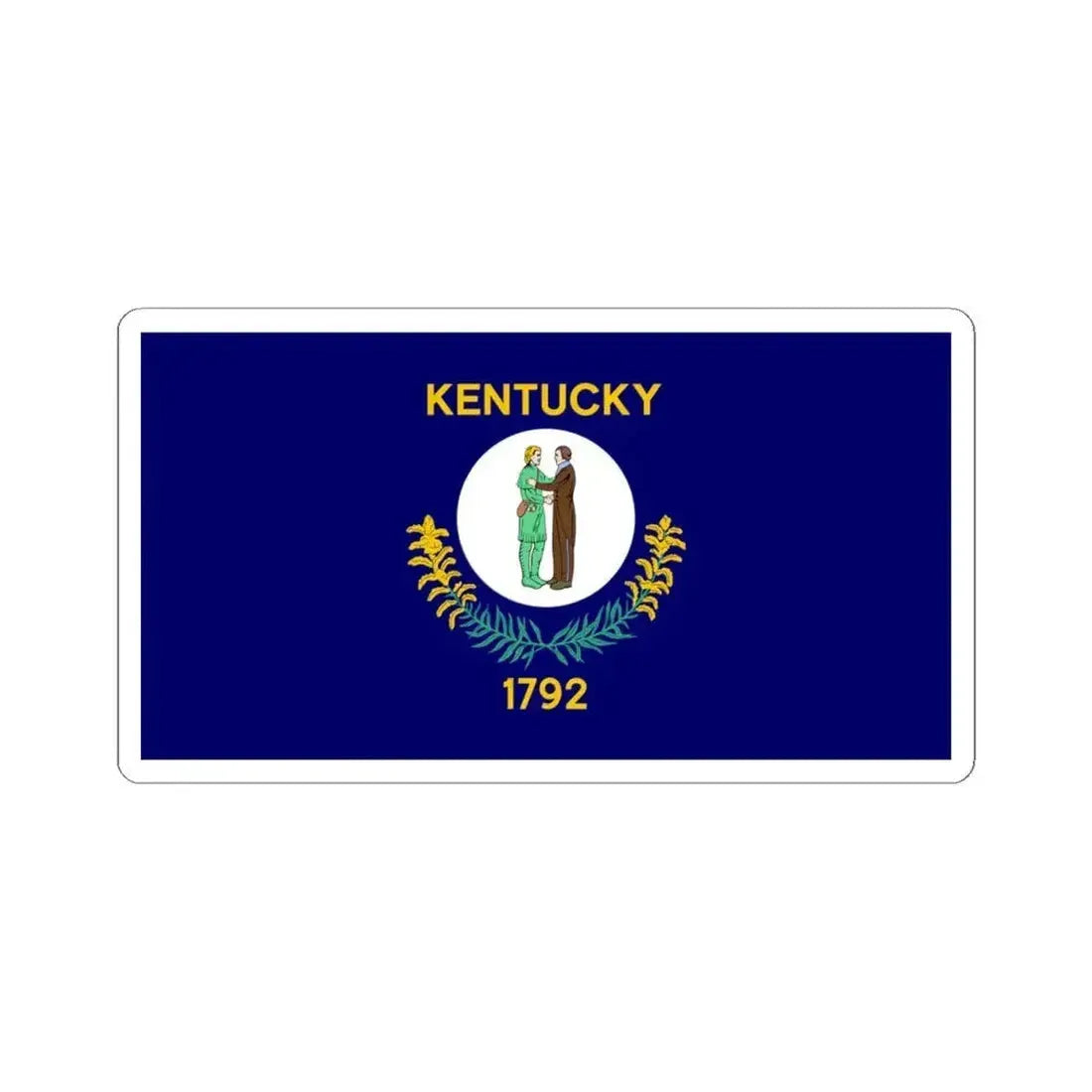 Flag of Kentucky 1918-1963 (United States) STICKER Vinyl Kiss-Cut Decal 4 Inch White - The Sticker Space
