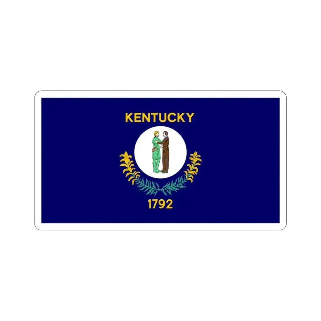 Flag of Kentucky 1918-1963 (United States) STICKER Vinyl Kiss-Cut Decal 6 Inch White - The Sticker Space