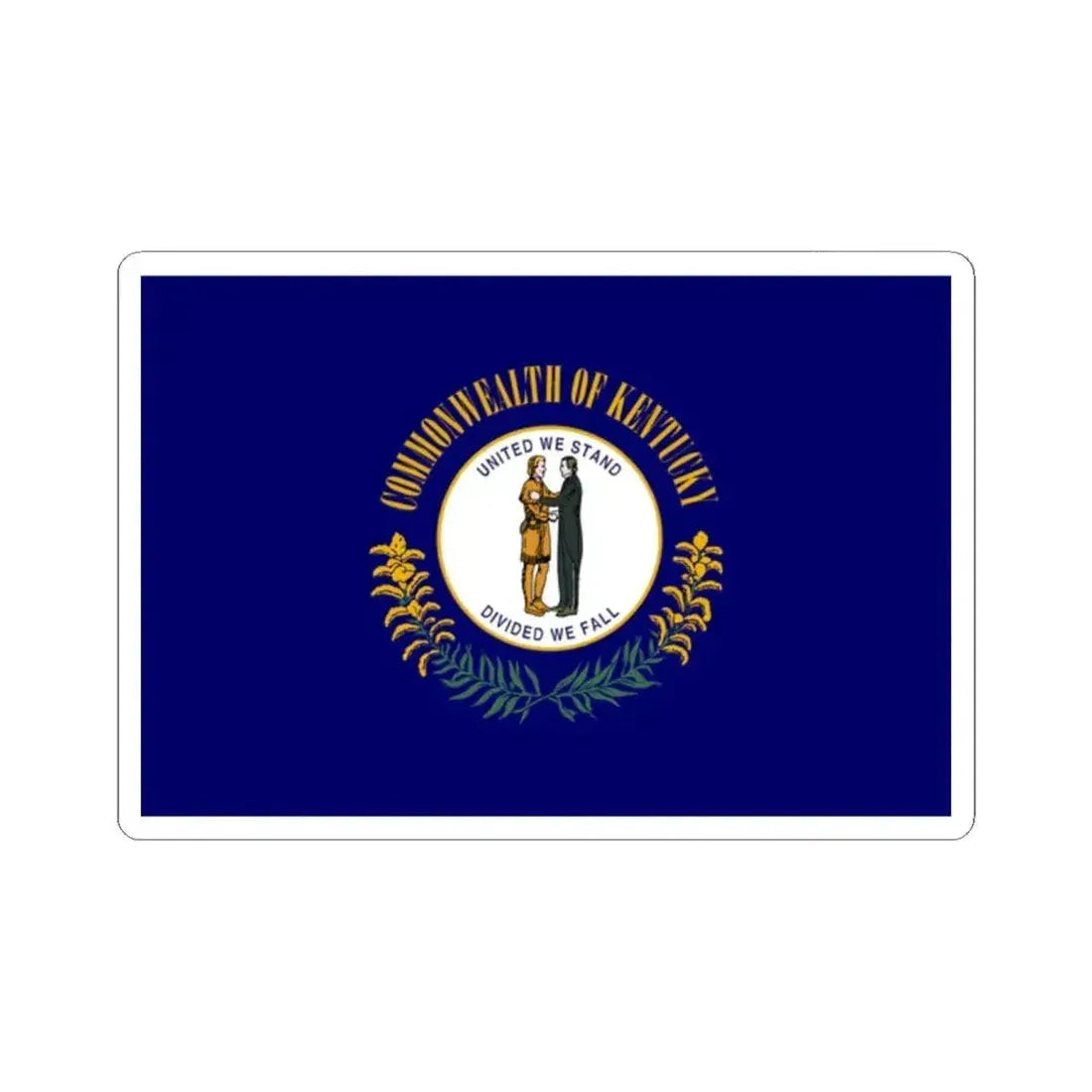 Flag of Kentucky 3-2 (United States) STICKER Vinyl Kiss-Cut Decal 2 Inch White - The Sticker Space