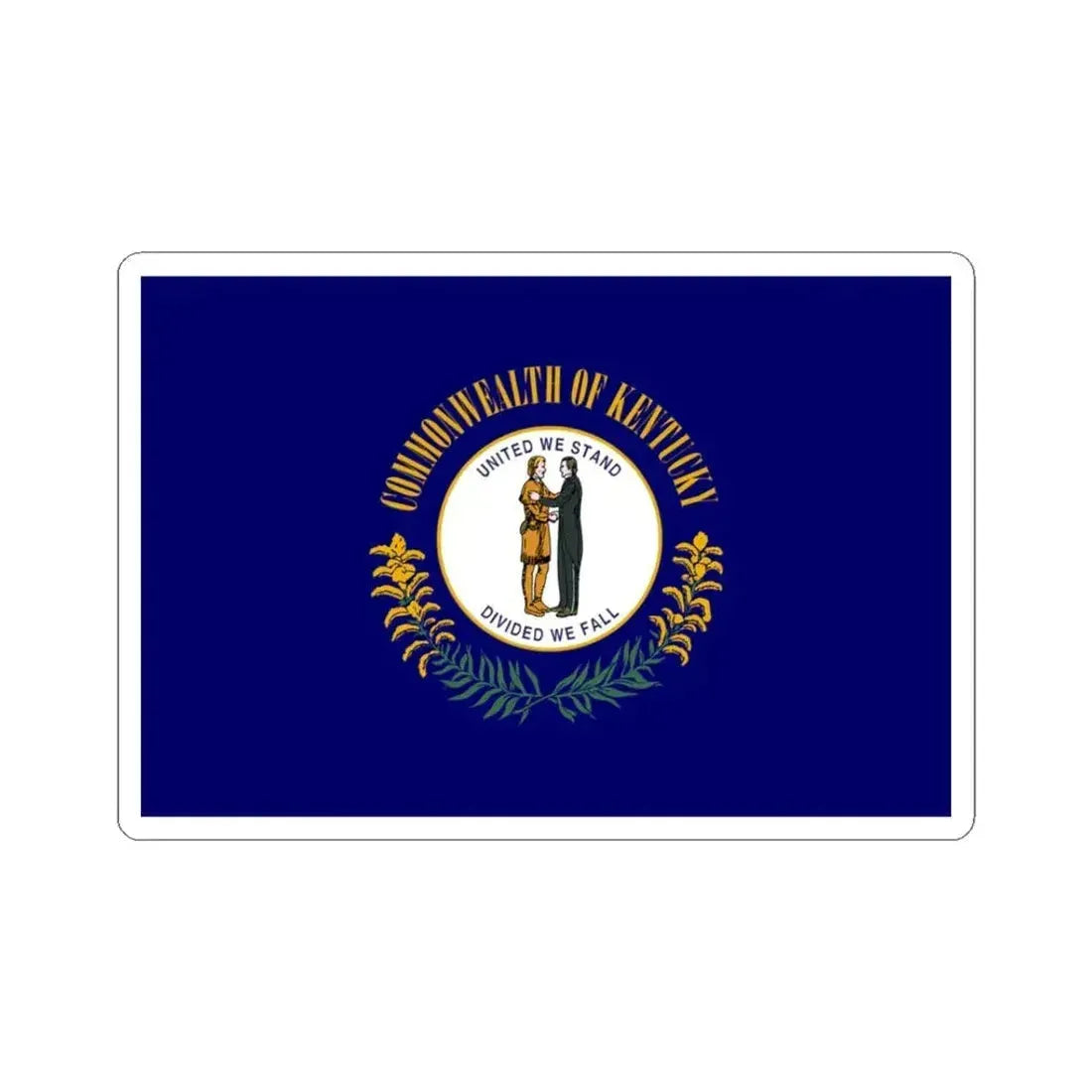 Flag of Kentucky 3-2 (United States) STICKER Vinyl Kiss-Cut Decal 3 Inch White - The Sticker Space