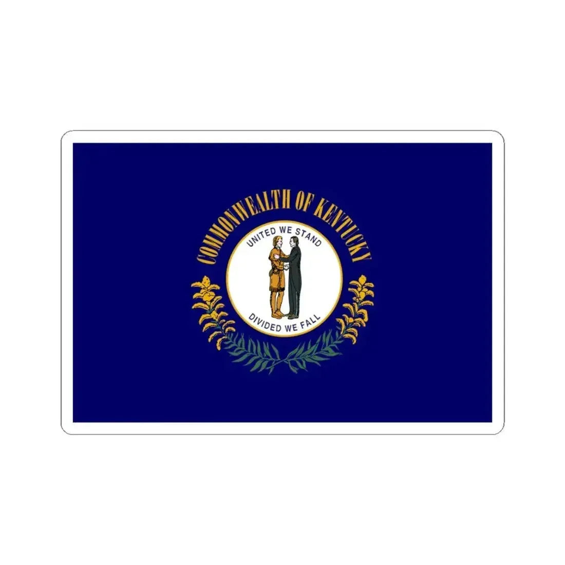 Flag of Kentucky 3-2 (United States) STICKER Vinyl Kiss-Cut Decal 4 Inch White - The Sticker Space