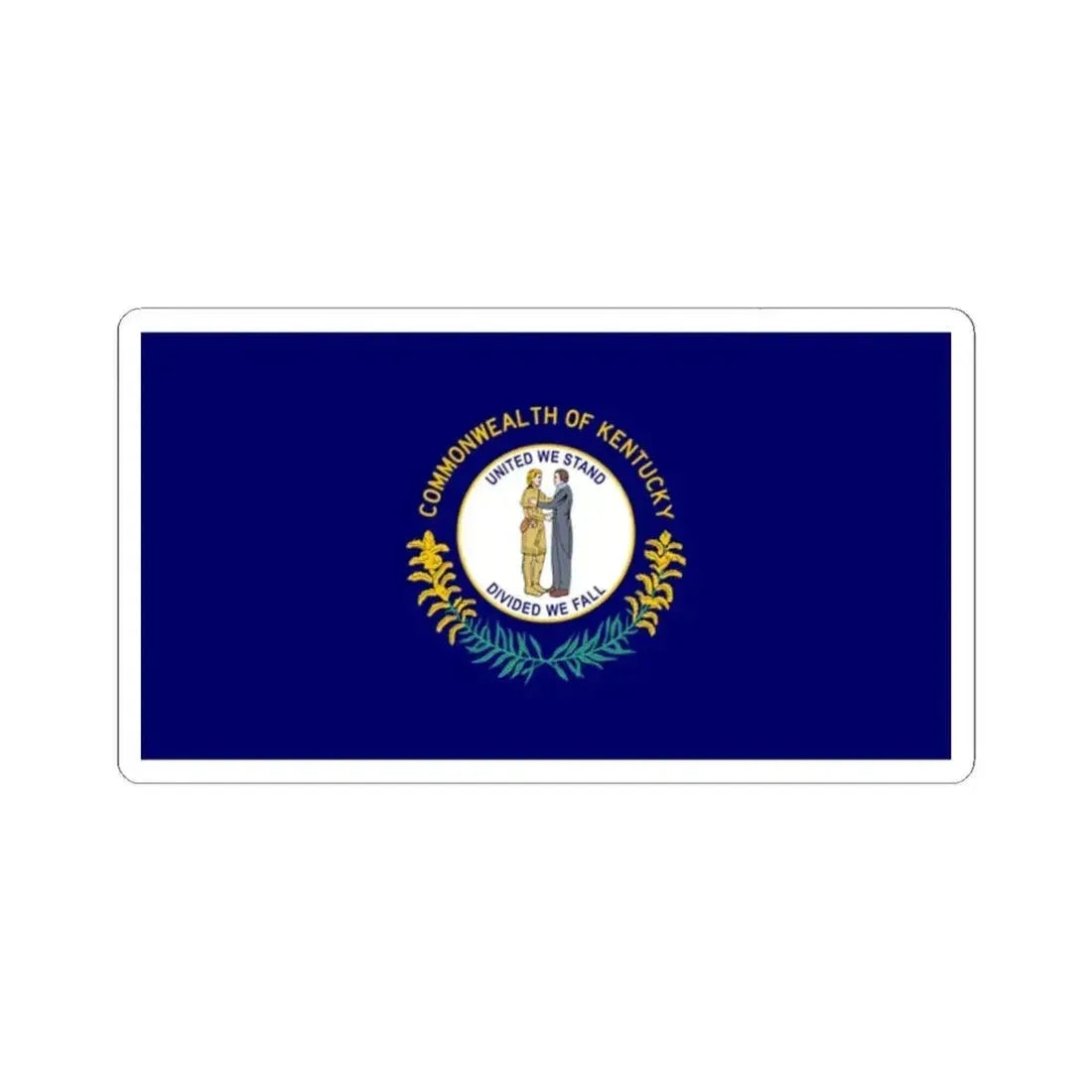 Flag of Kentucky (United States) STICKER Vinyl Kiss-Cut Decal 2 Inch White - The Sticker Space