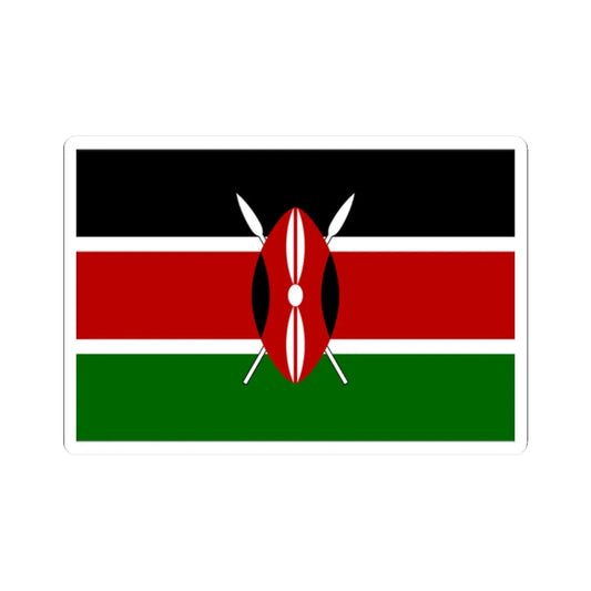Flag of Kenya (Kenya) STICKER Vinyl Kiss-Cut Decal 2 Inch White - The Sticker Space