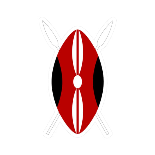 Flag of Kenya shield (Kenya) (Coat of Arms) STICKER Vinyl Kiss-Cut Decal 2 Inch White - The Sticker Space