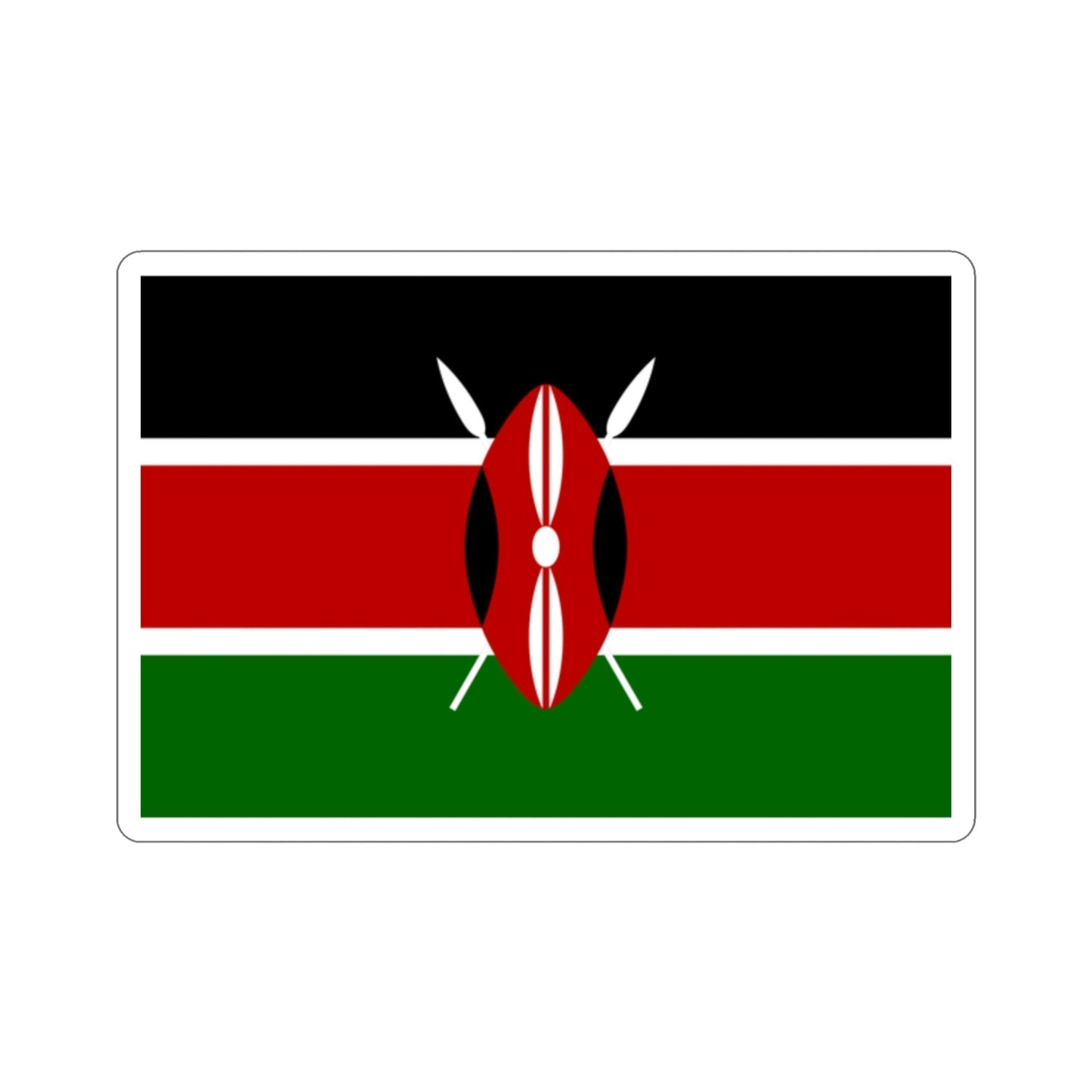 Flag of Kenya STICKER Vinyl Die-Cut Decal-2 Inch-The Sticker Space