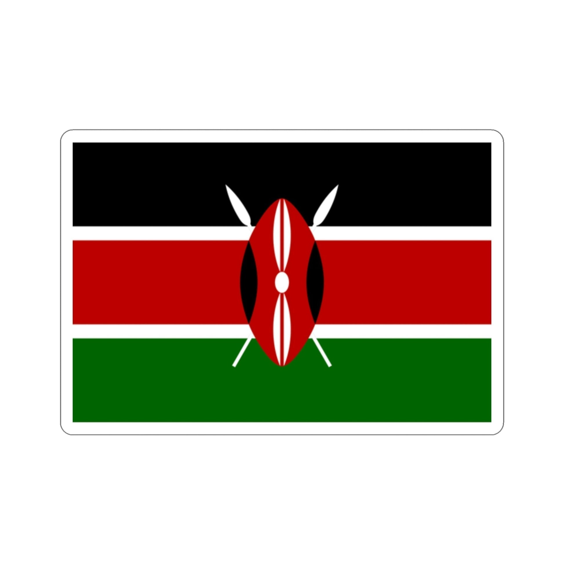 Flag of Kenya STICKER Vinyl Die-Cut Decal-2 Inch-The Sticker Space