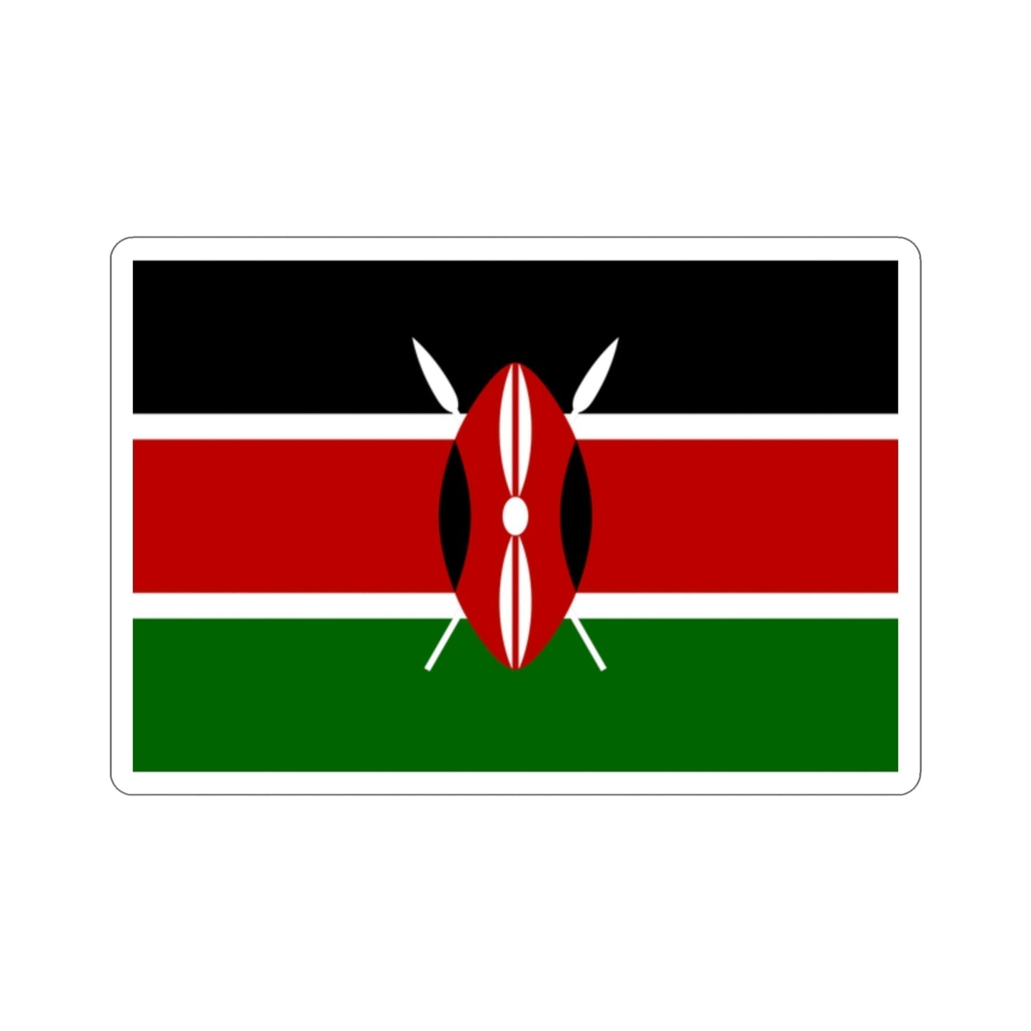 Flag of Kenya STICKER Vinyl Die-Cut Decal-2 Inch-The Sticker Space