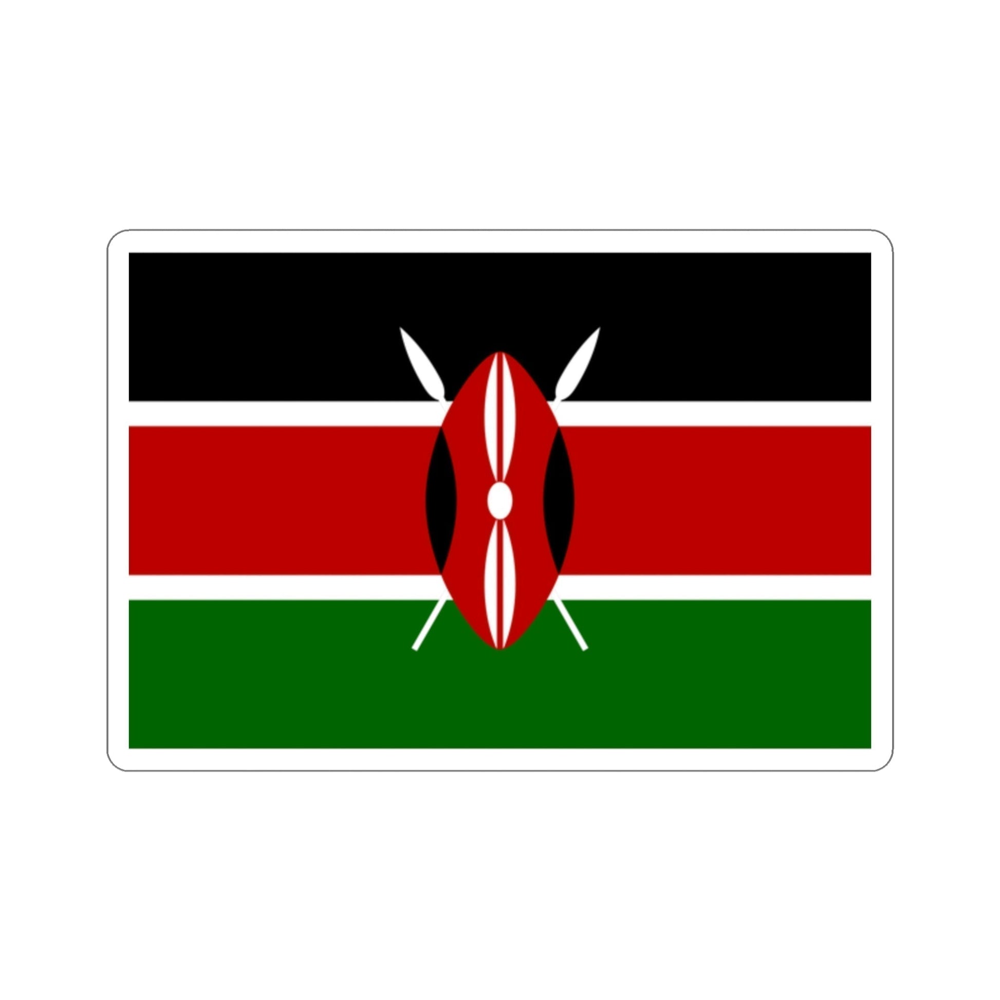 Flag of Kenya STICKER Vinyl Die-Cut Decal-2 Inch-The Sticker Space