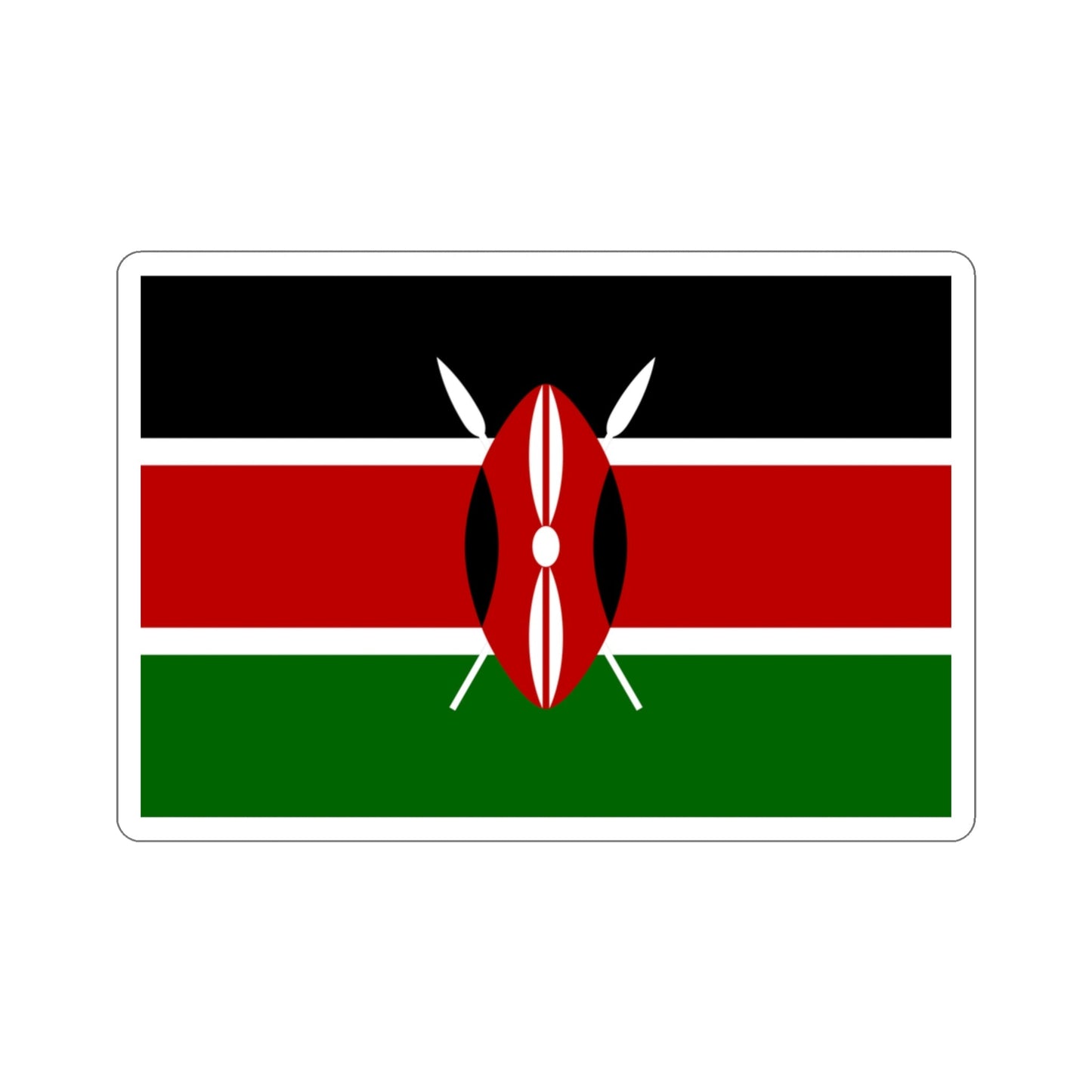 Flag of Kenya STICKER Vinyl Die-Cut Decal-3 Inch-The Sticker Space