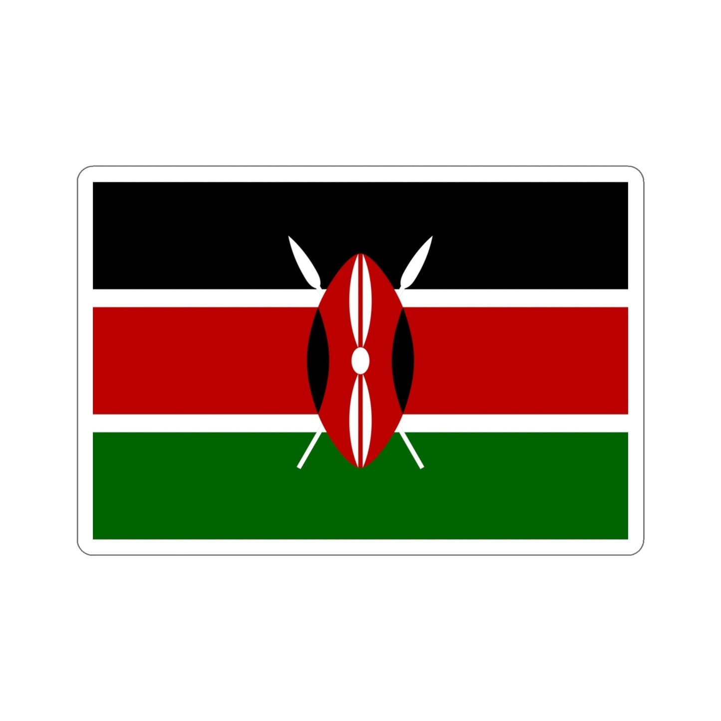 Flag of Kenya STICKER Vinyl Die-Cut Decal-4 Inch-The Sticker Space