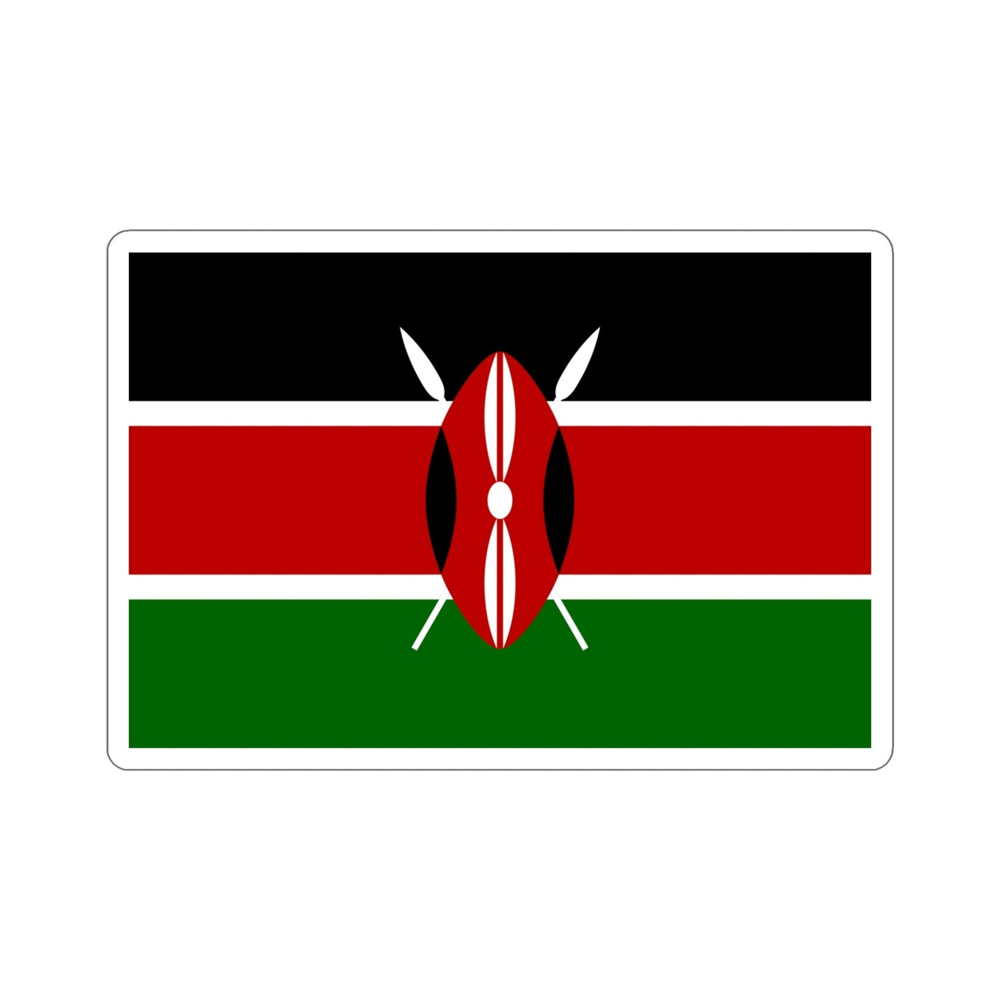 Flag of Kenya STICKER Vinyl Die-Cut Decal-5 Inch-The Sticker Space