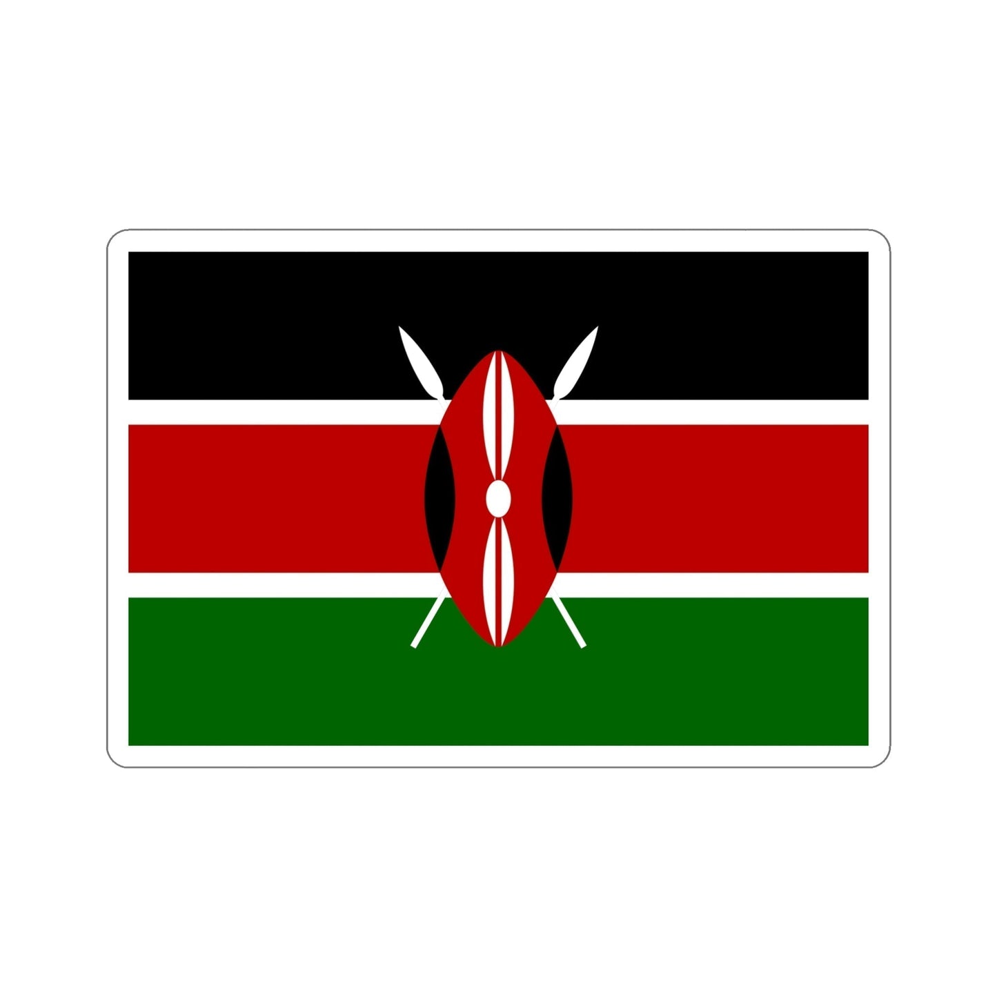 Flag of Kenya STICKER Vinyl Die-Cut Decal-6 Inch-The Sticker Space