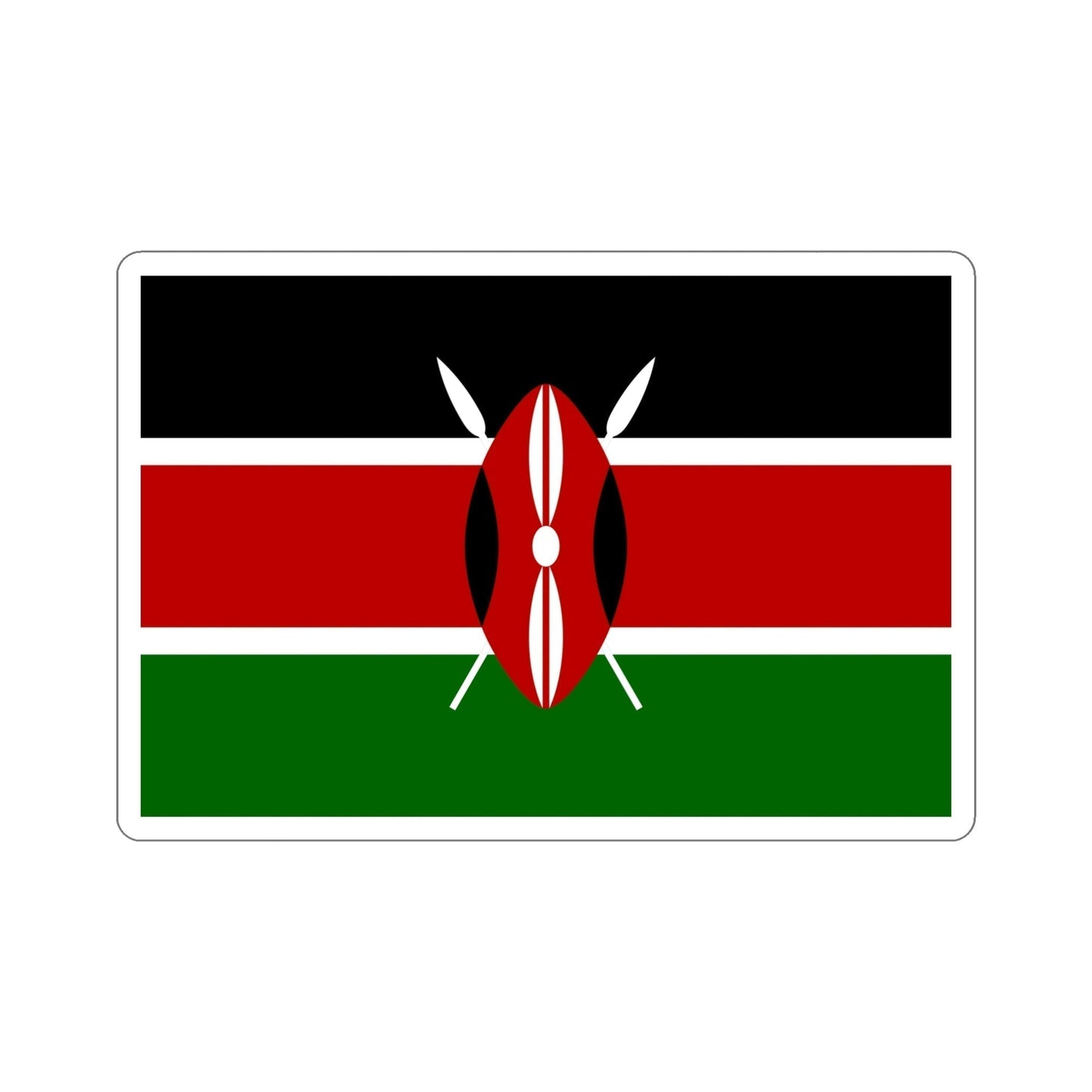 Flag of Kenya STICKER Vinyl Die-Cut Decal-6 Inch-The Sticker Space