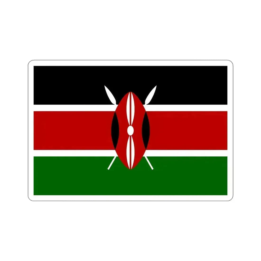 Flag of Kenya STICKER Vinyl Die-Cut Decal 6 Inch - The Sticker Space