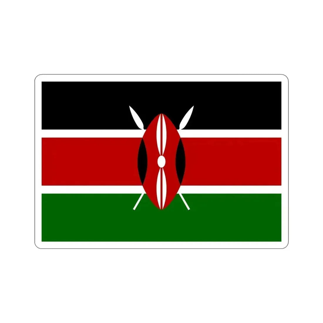 Flag of Kenya STICKER Vinyl Die-Cut Decal 6 Inch - The Sticker Space