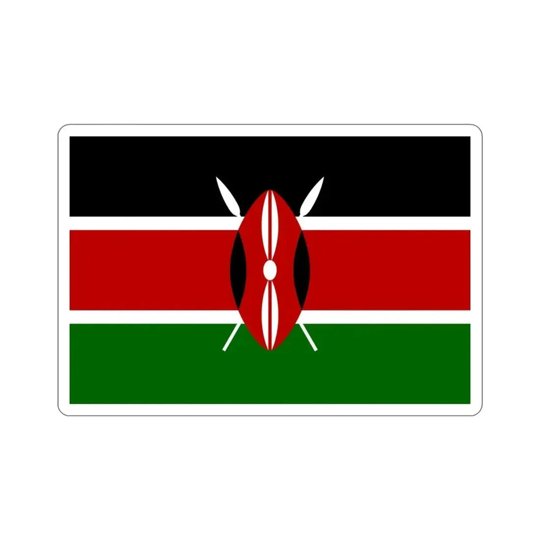 Flag of Kenya STICKER Vinyl Die-Cut Decal - The Sticker Space