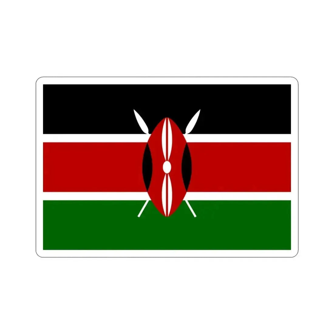 Flag of Kenya STICKER Vinyl Die-Cut Decal - The Sticker Space
