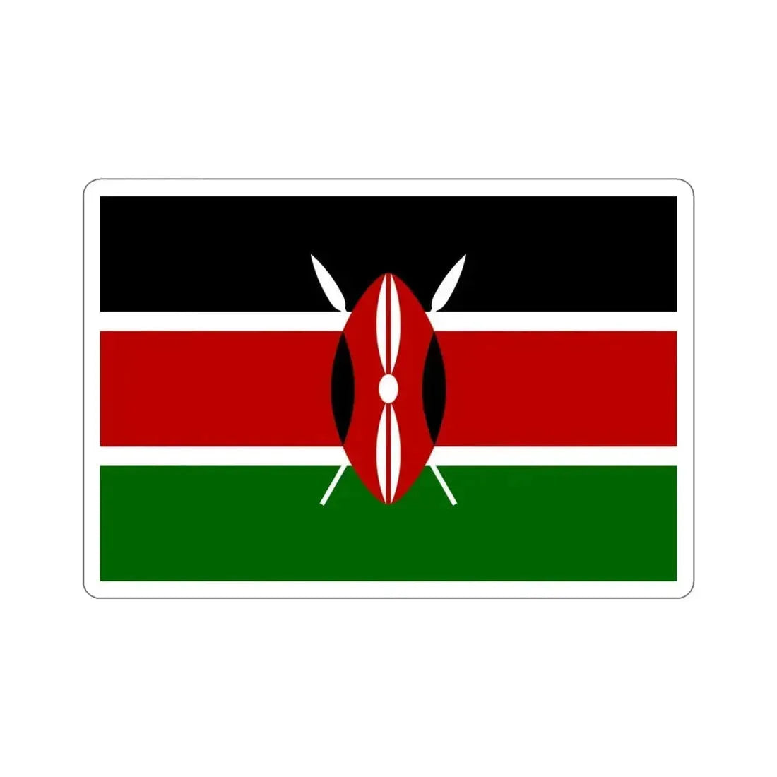 Flag of Kenya STICKER Vinyl Die-Cut Decal - The Sticker Space