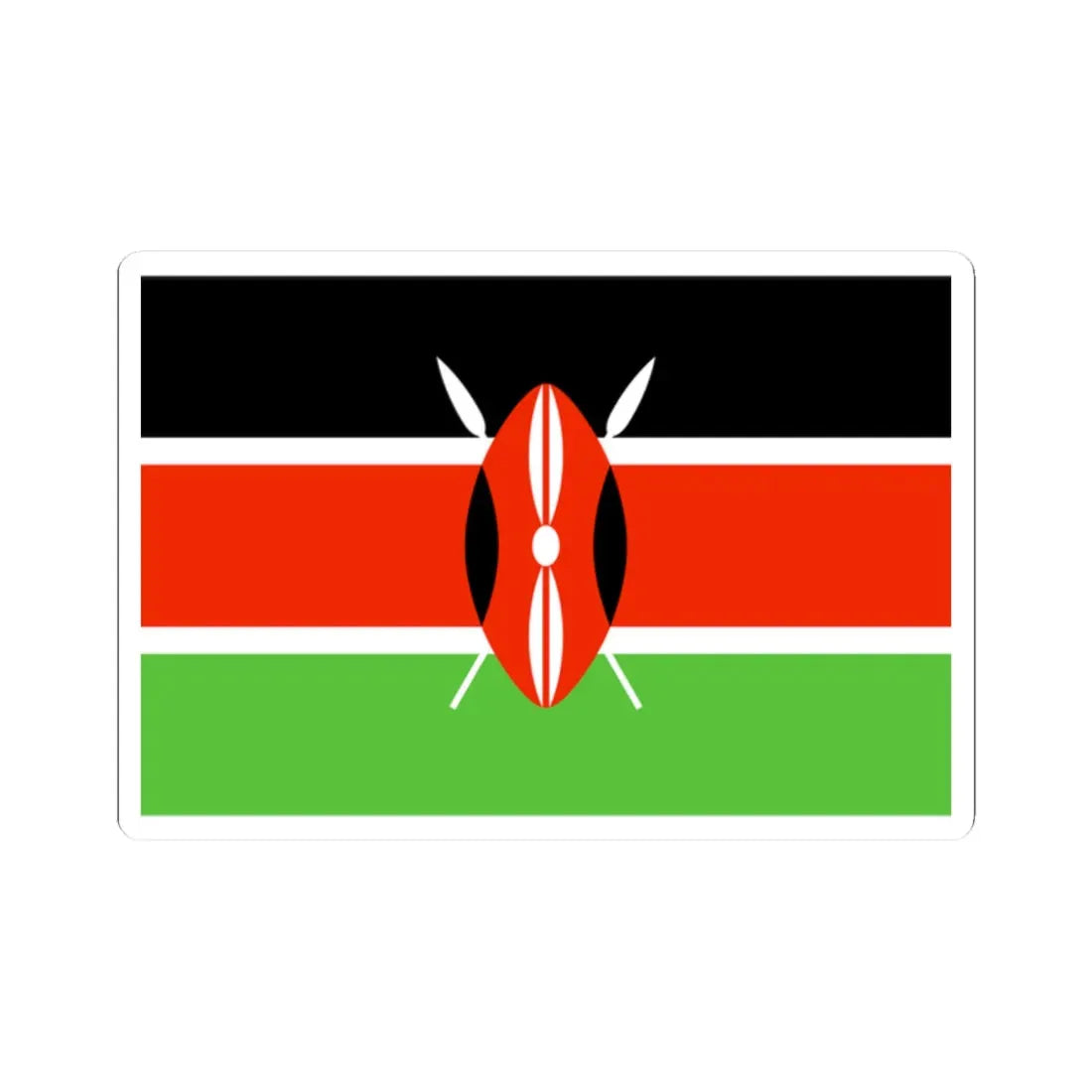 Flag of Kenya WFB 2000 (Kenya) STICKER Vinyl Kiss-Cut Decal 2 Inch White - The Sticker Space