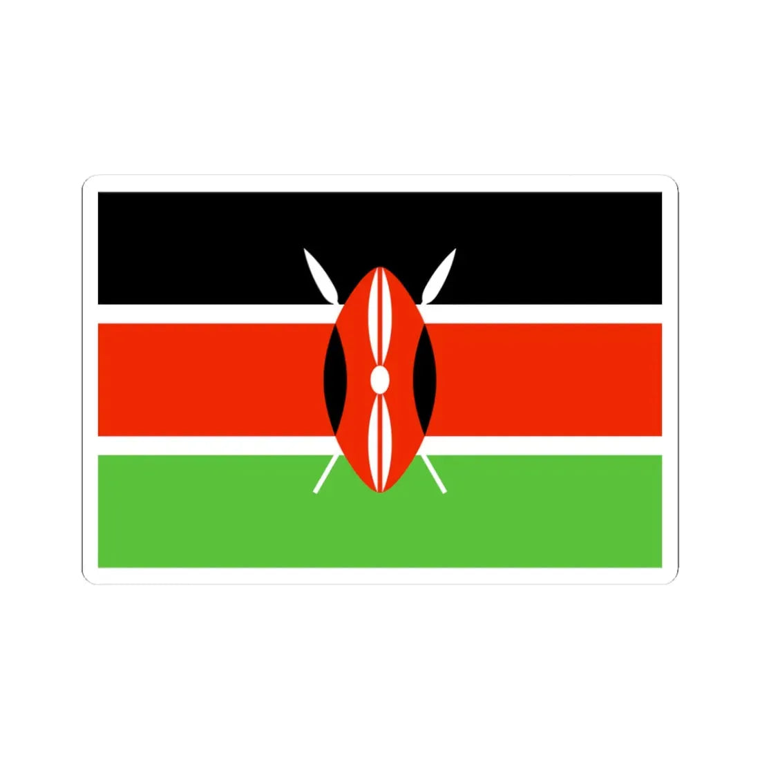 Flag of Kenya WFB 2000 (Kenya) STICKER Vinyl Kiss-Cut Decal 3 Inch White - The Sticker Space