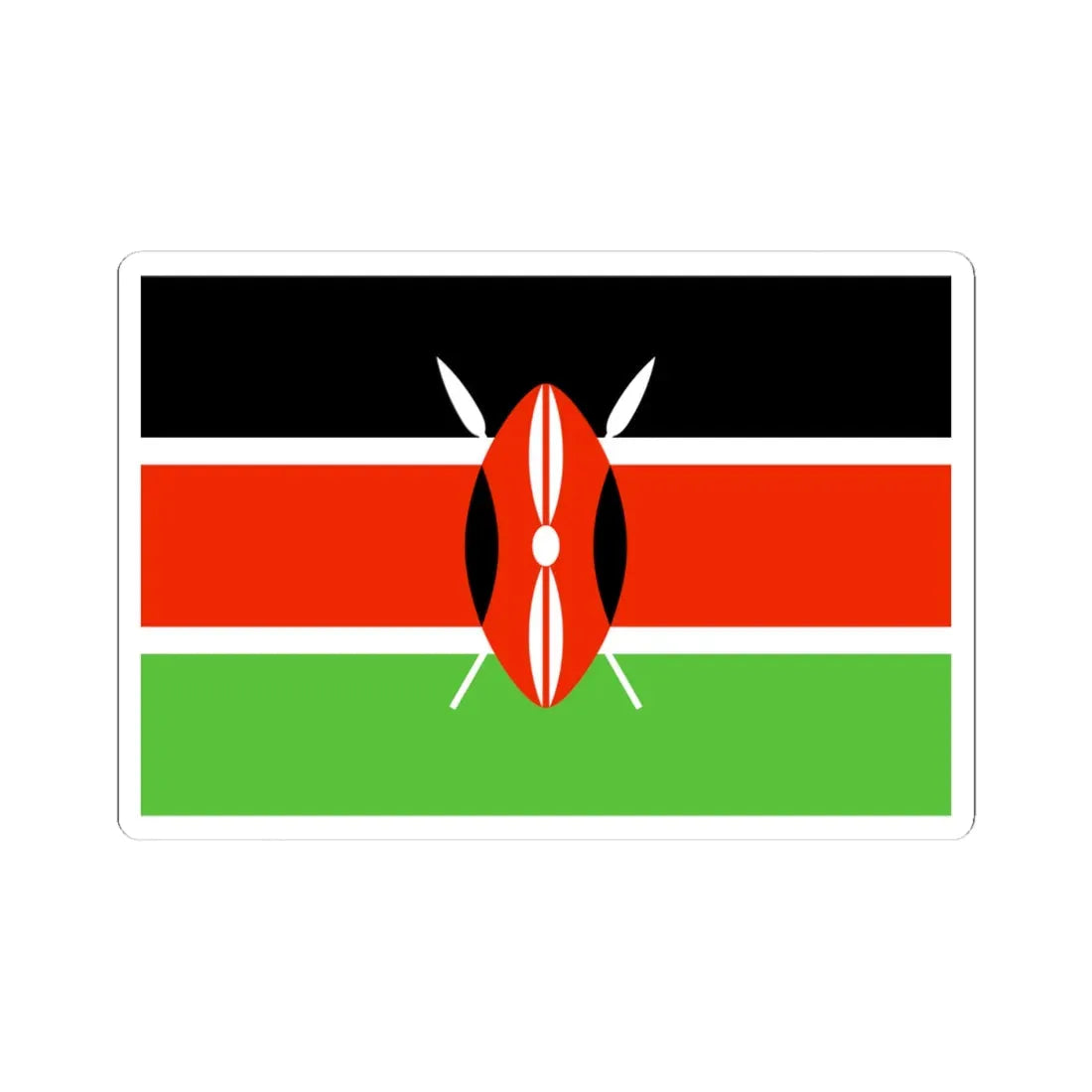 Flag of Kenya WFB 2000 (Kenya) STICKER Vinyl Kiss-Cut Decal 4 Inch White - The Sticker Space