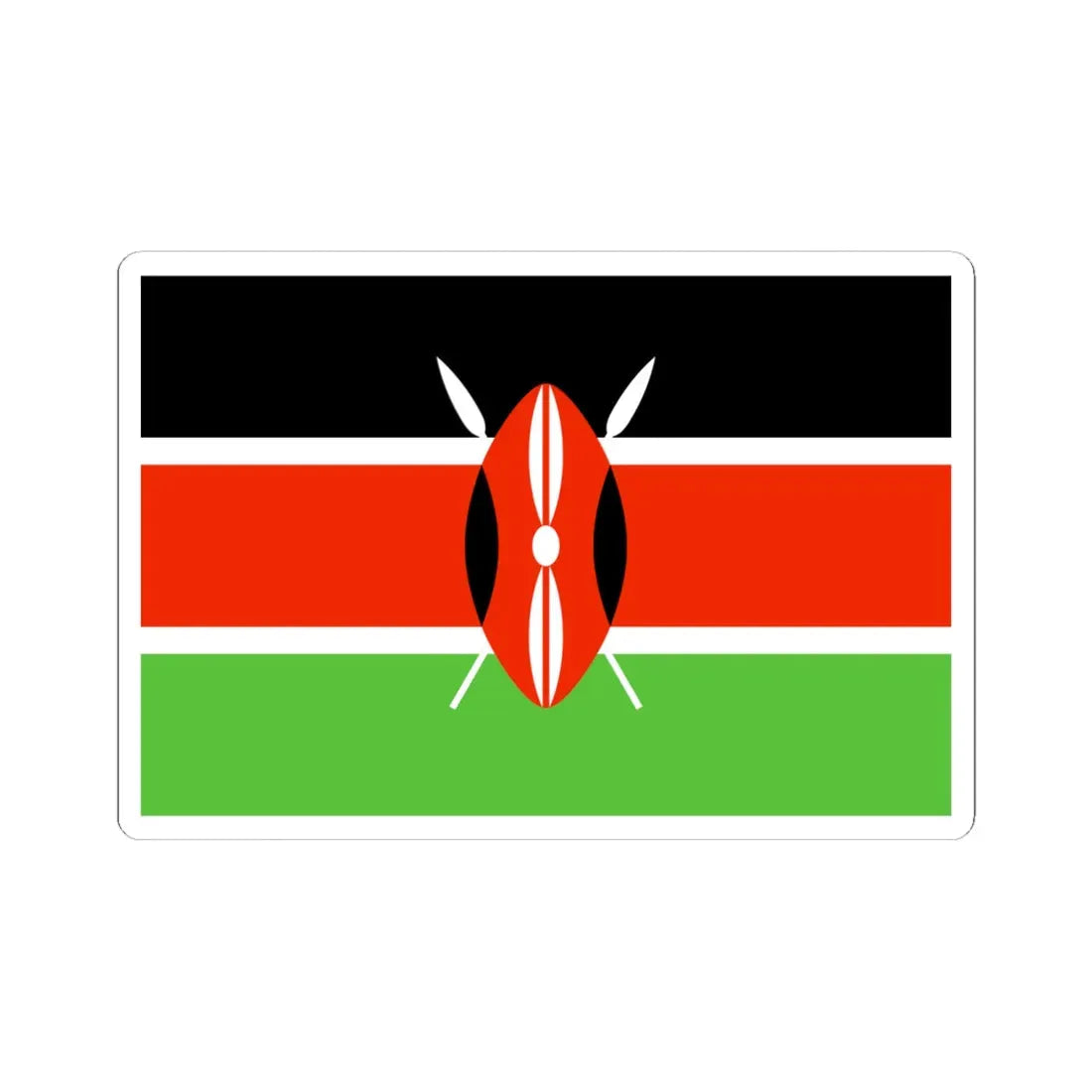 Flag of Kenya WFB 2000 (Kenya) STICKER Vinyl Kiss-Cut Decal 6 Inch White - The Sticker Space