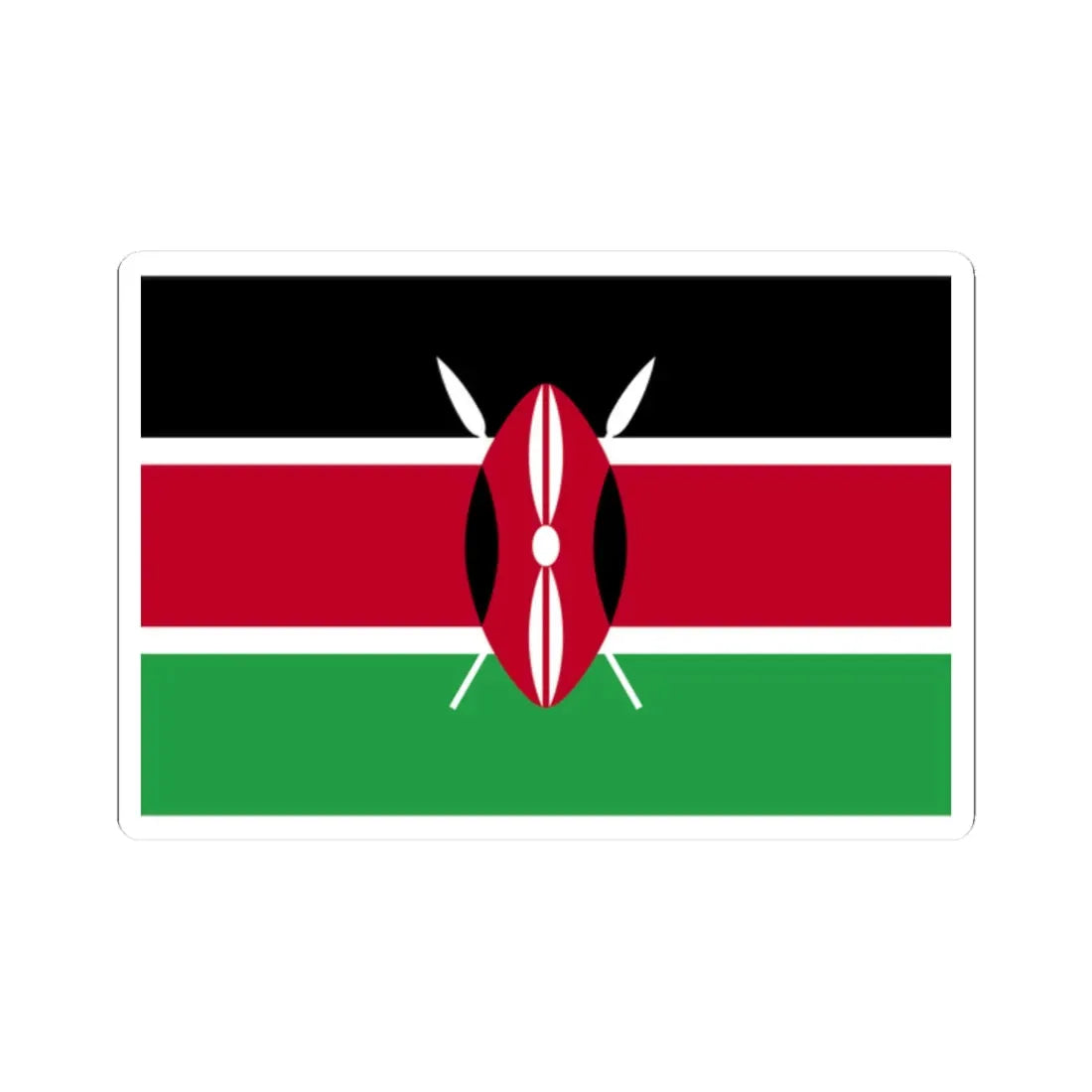 Flag of Kenya WFB 2004 (Kenya) STICKER Vinyl Kiss-Cut Decal 2 Inch White - The Sticker Space