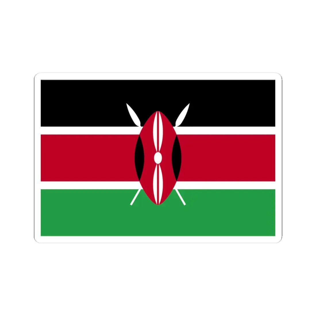 Flag of Kenya WFB 2004 (Kenya) STICKER Vinyl Kiss-Cut Decal 3 Inch White - The Sticker Space
