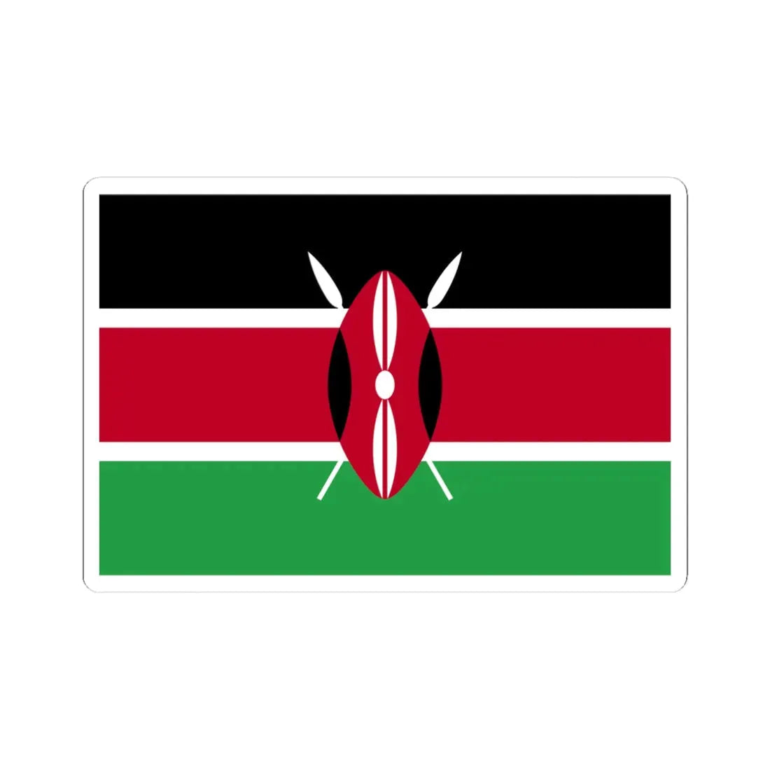 Flag of Kenya WFB 2004 (Kenya) STICKER Vinyl Kiss-Cut Decal 4 Inch White - The Sticker Space
