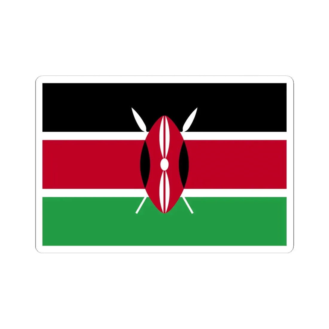 Flag of Kenya WFB 2004 (Kenya) STICKER Vinyl Kiss-Cut Decal 6 Inch White - The Sticker Space