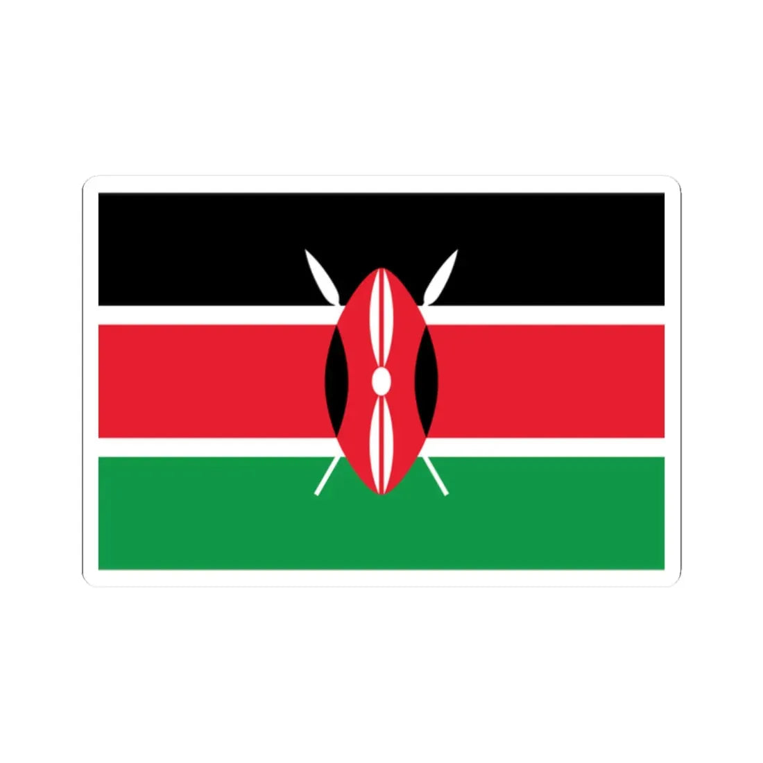Flag of Kenya WFB 2009 (Kenya) STICKER Vinyl Kiss-Cut Decal 2 Inch White - The Sticker Space