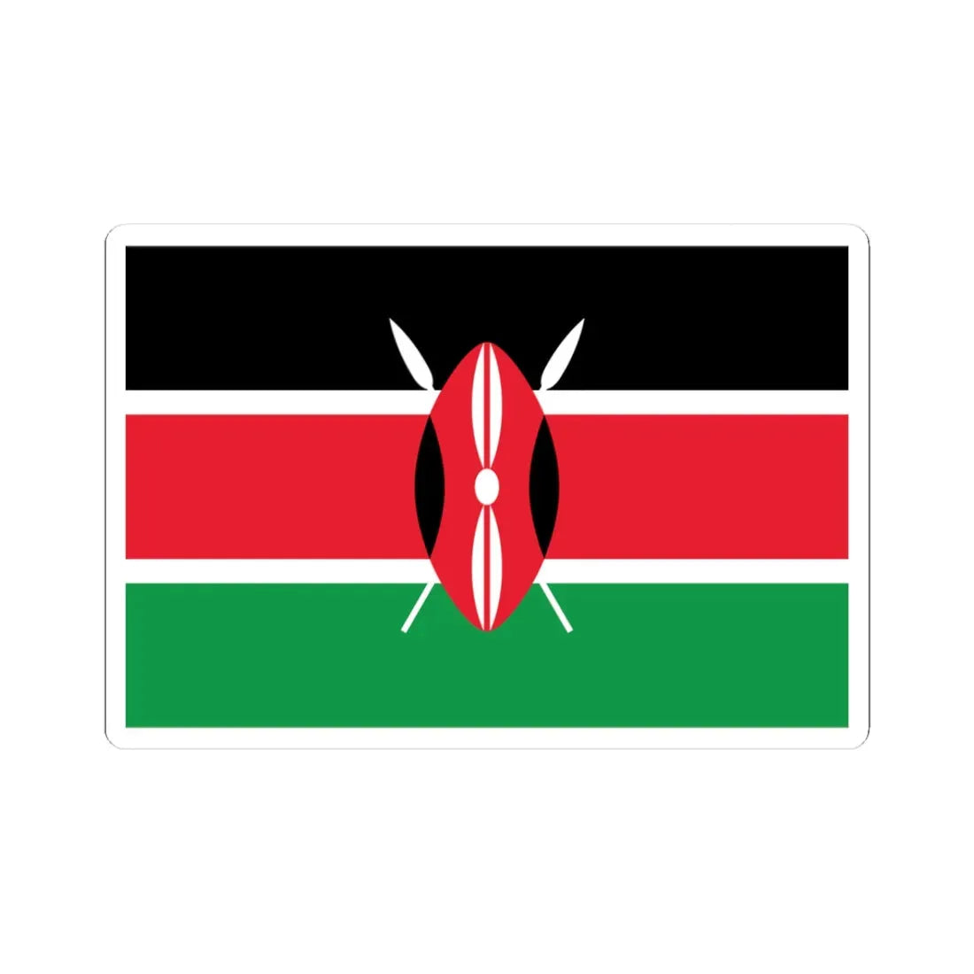 Flag of Kenya WFB 2009 (Kenya) STICKER Vinyl Kiss-Cut Decal 3 Inch White - The Sticker Space