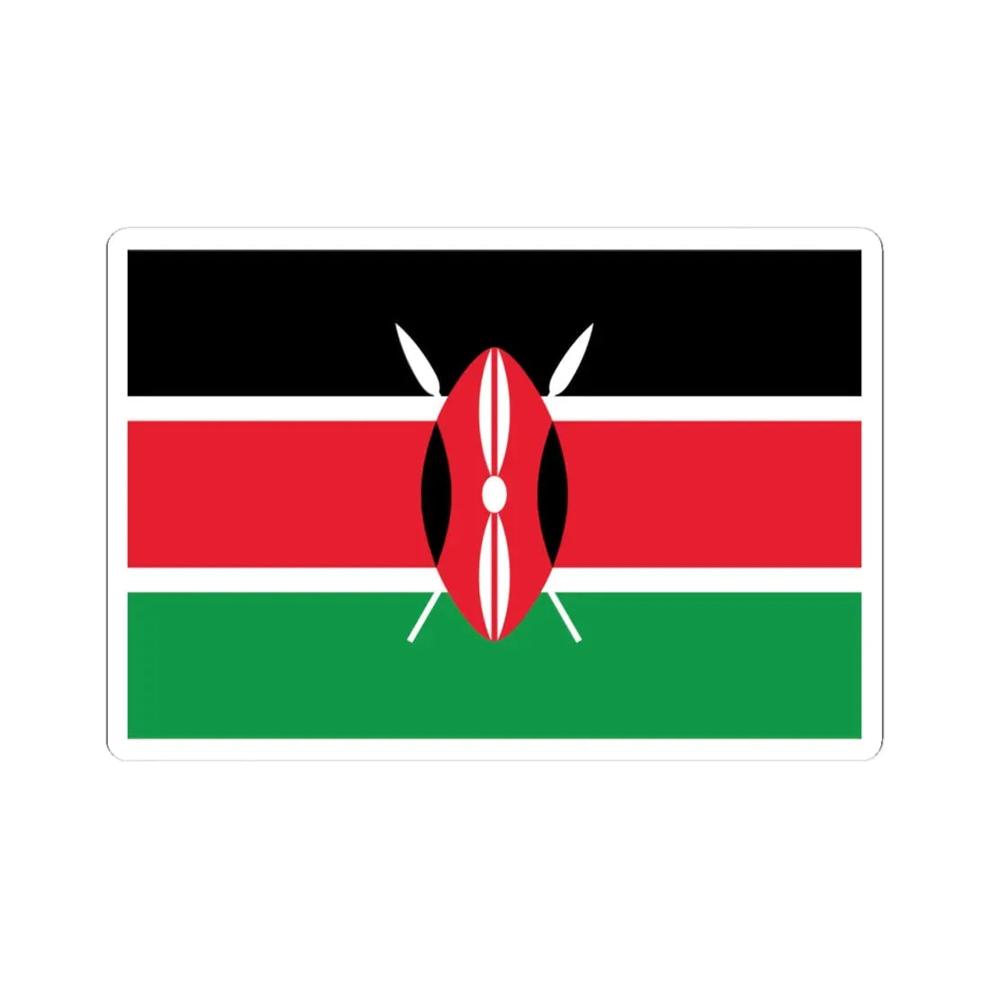 Flag of Kenya WFB 2009 (Kenya) STICKER Vinyl Kiss-Cut Decal 4 Inch White - The Sticker Space