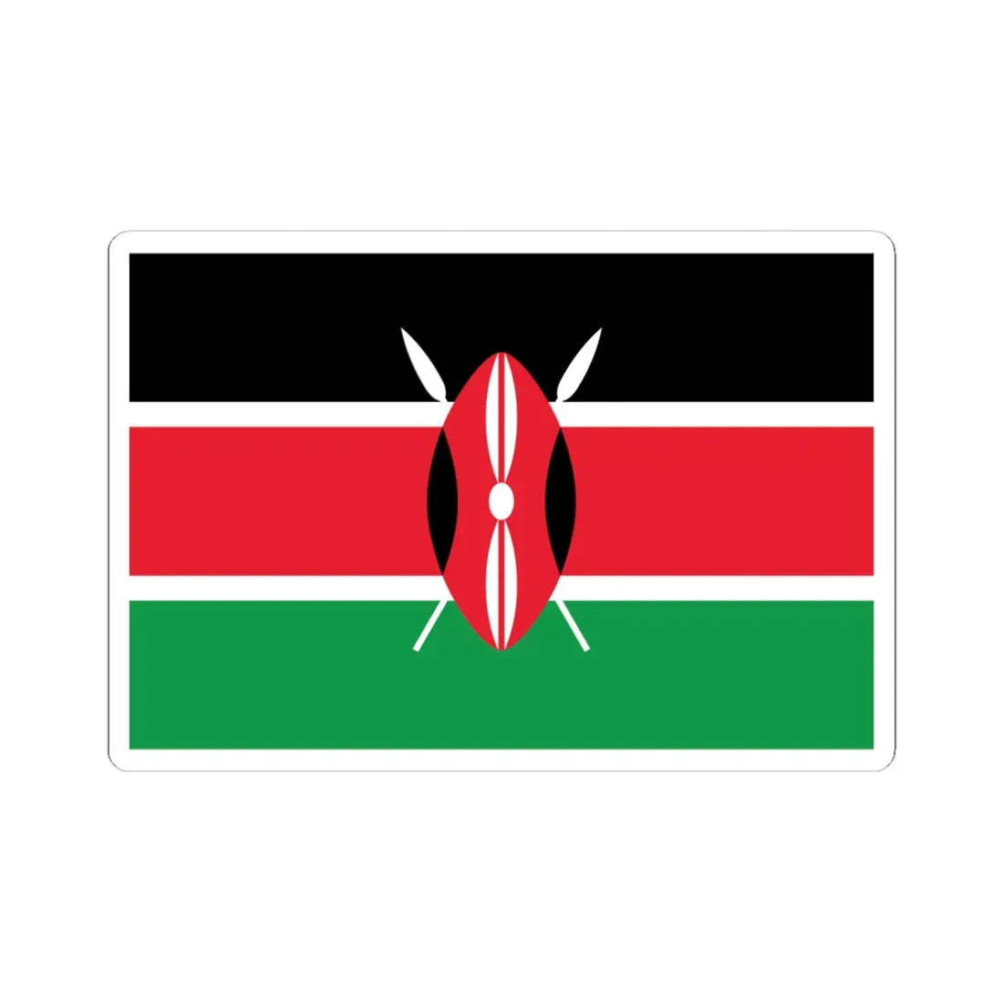 Flag of Kenya WFB 2009 (Kenya) STICKER Vinyl Kiss-Cut Decal 6 Inch White - The Sticker Space