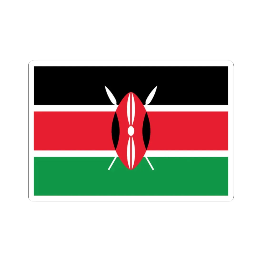 Flag of Kenya WFB (Kenya) STICKER Vinyl Kiss-Cut Decal 2 Inch White - The Sticker Space