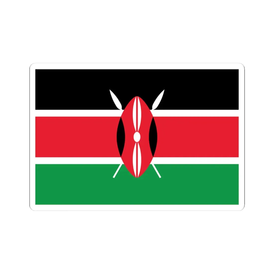 Flag of Kenya WFB (Kenya) STICKER Vinyl Kiss-Cut Decal 3 Inch White - The Sticker Space