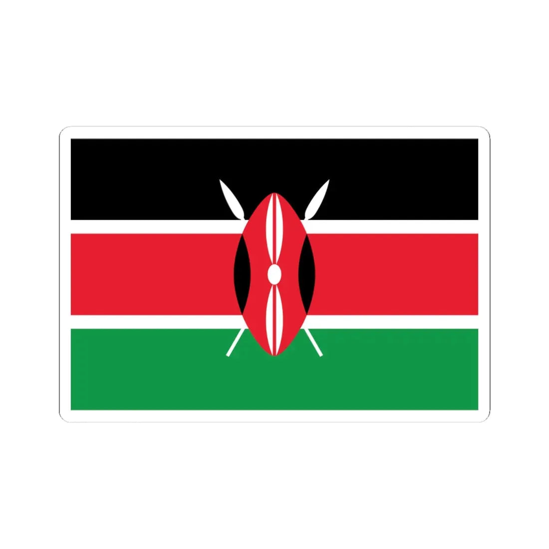 Flag of Kenya WFB (Kenya) STICKER Vinyl Kiss-Cut Decal 4 Inch White - The Sticker Space