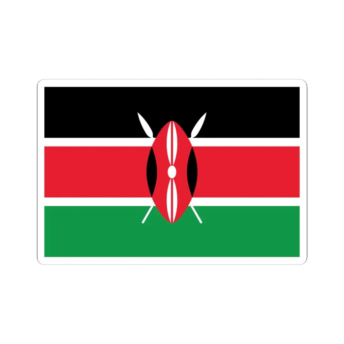 Flag of Kenya WFB (Kenya) STICKER Vinyl Kiss-Cut Decal 6 Inch White - The Sticker Space