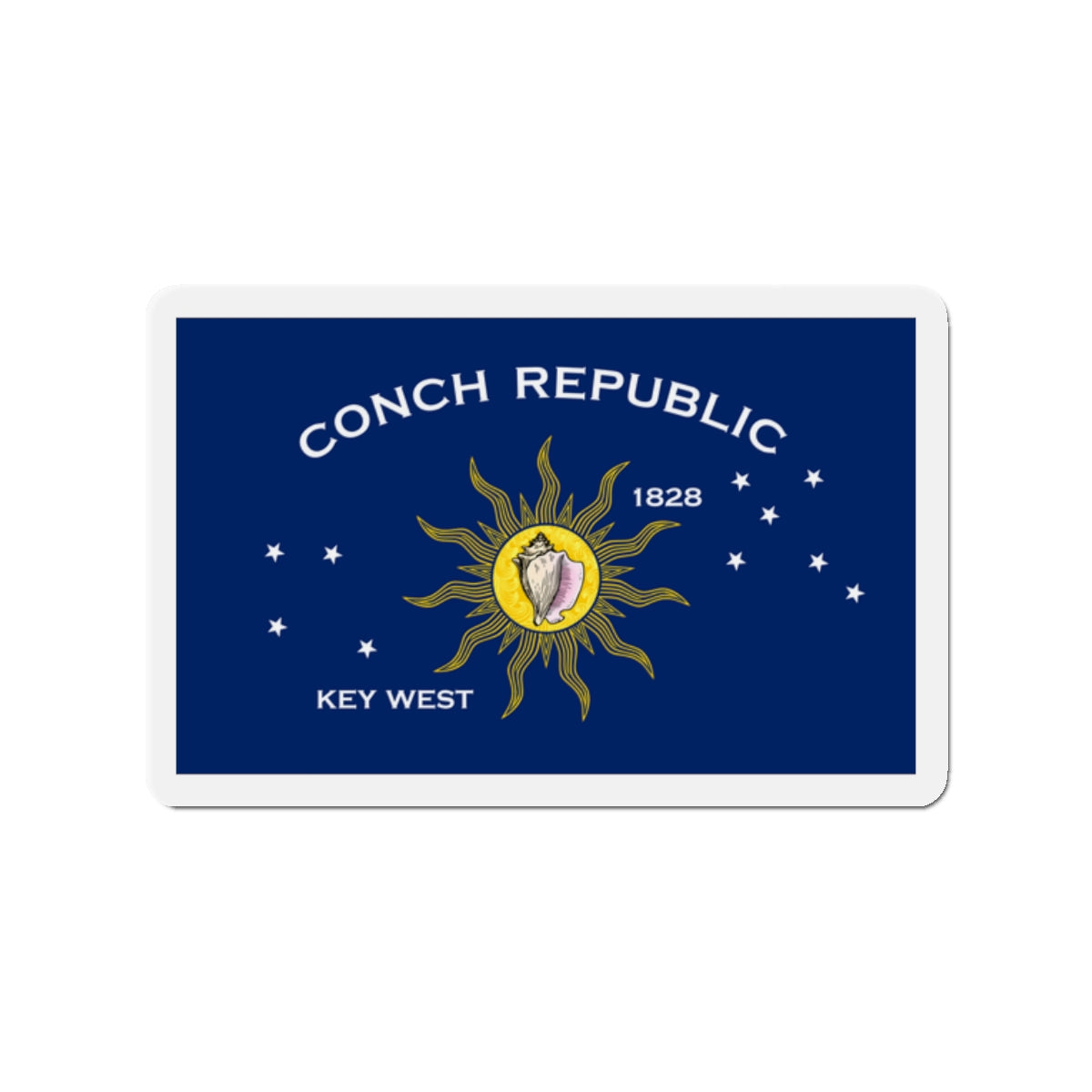 Flag of Key West Florida - Die-Cut Magnet-2" x 2"-The Sticker Space