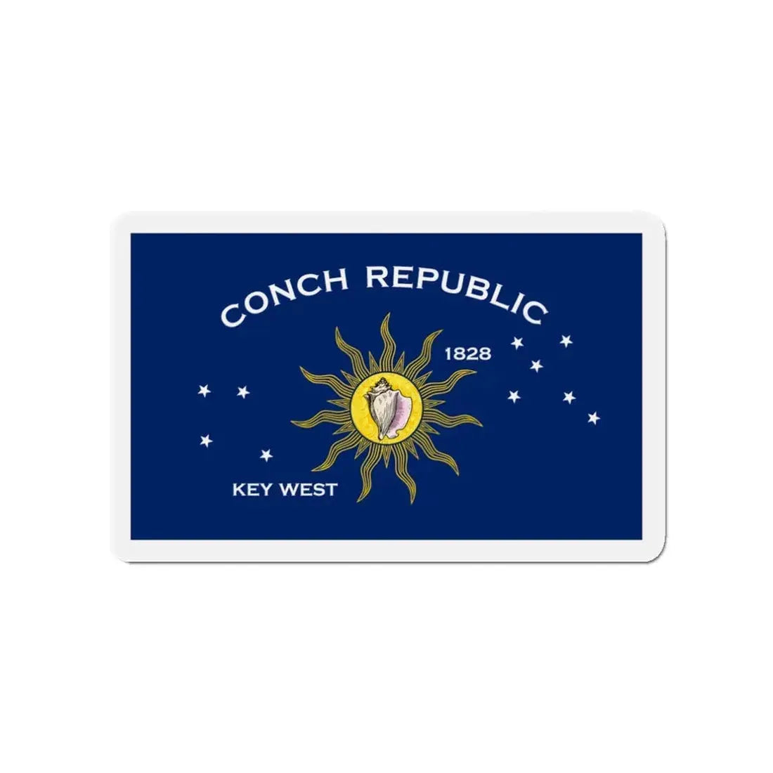 Flag of Key West Florida - Refrigerator Magnet 3 Inch - The Sticker Space