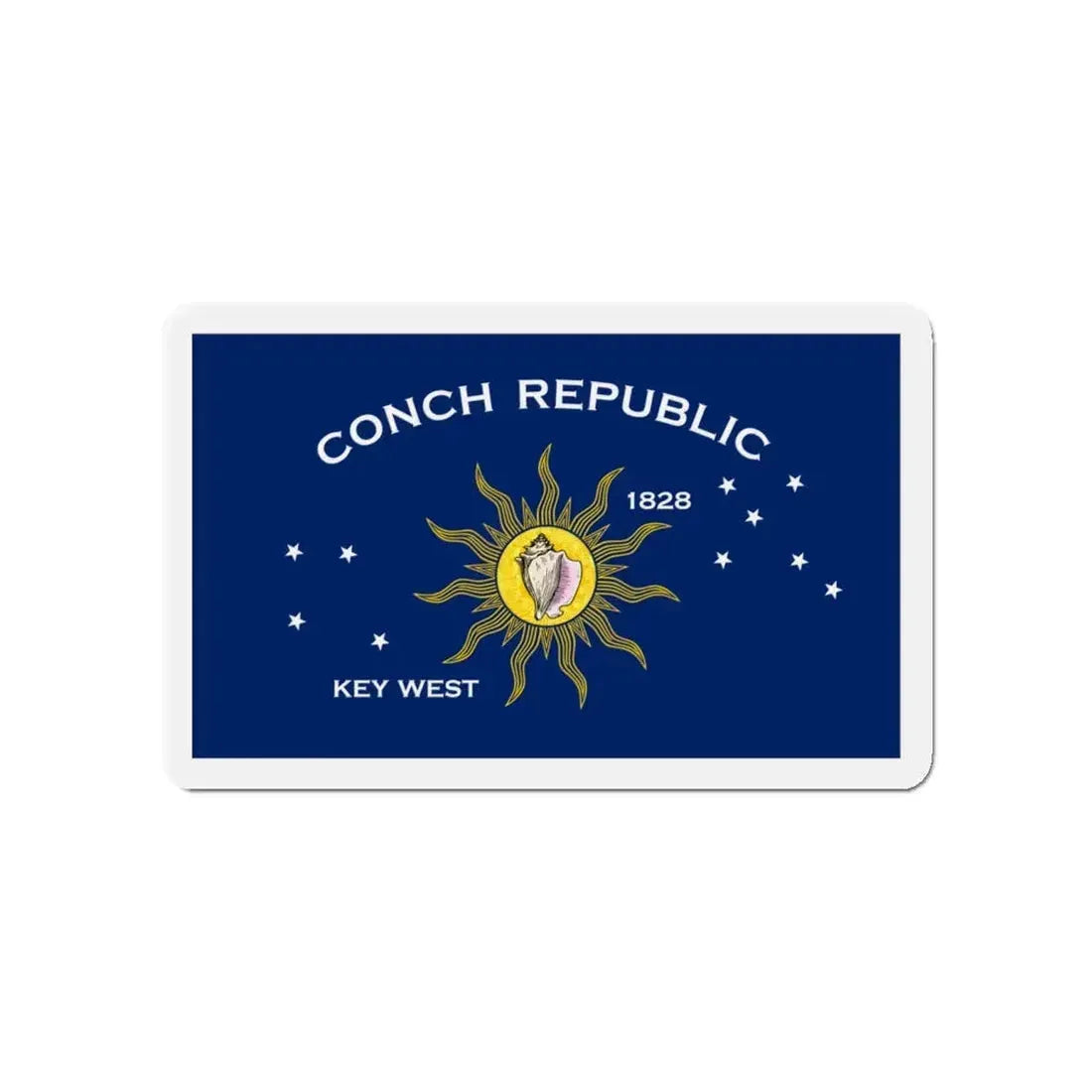 Flag of Key West Florida - Refrigerator Magnet 4 Inch - The Sticker Space