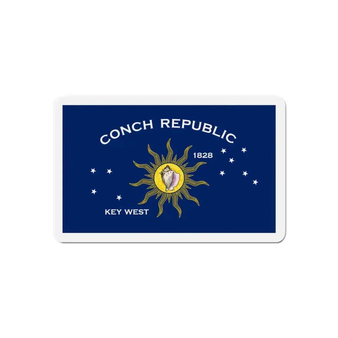 Flag of Key West Florida - Refrigerator Magnet 6 Inch - The Sticker Space