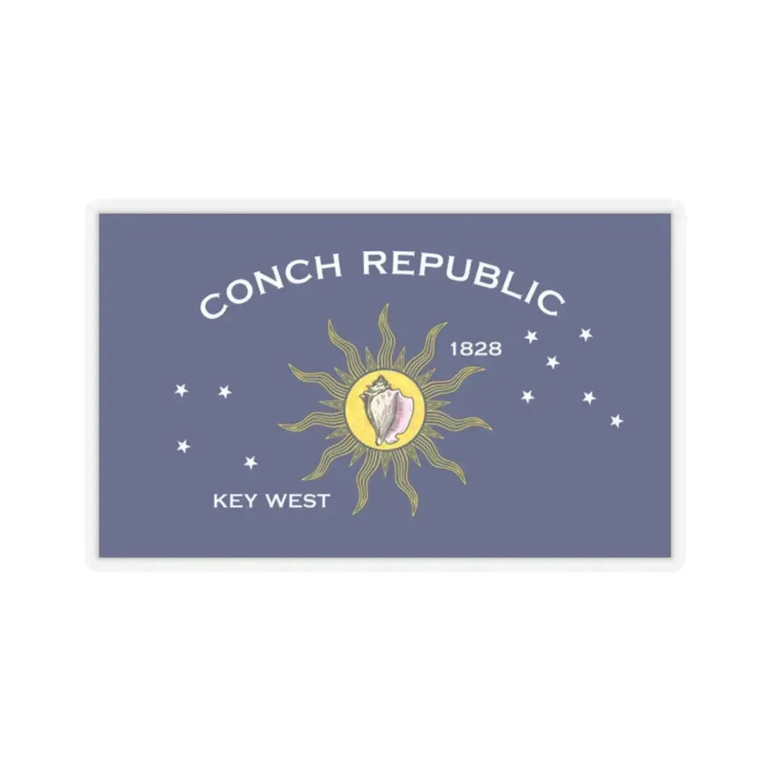 Flag of Key West, Florida - STICKER Vinyl Kiss-Cut Decal 2 Inch Transparent - The Sticker Space